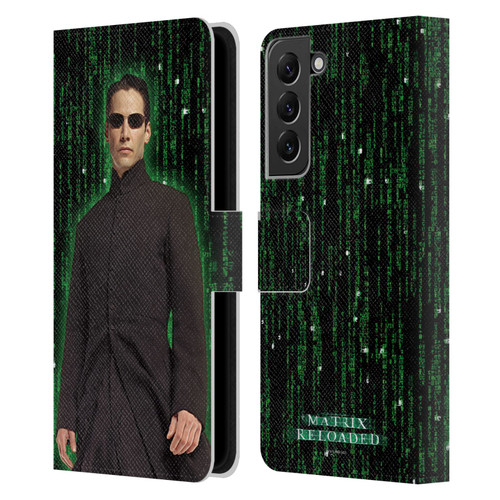 The Matrix Reloaded Key Art Neo 1 Leather Book Wallet Case Cover For Samsung Galaxy S22+ 5G