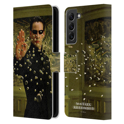 The Matrix Reloaded Key Art Neo 3 Leather Book Wallet Case Cover For Samsung Galaxy S22+ 5G