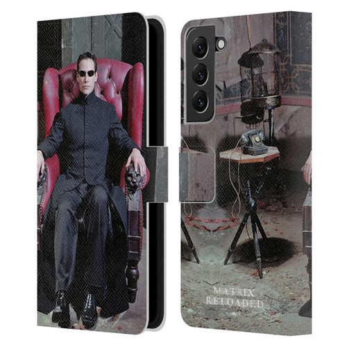 The Matrix Reloaded Key Art Neo 4 Leather Book Wallet Case Cover For Samsung Galaxy S22+ 5G