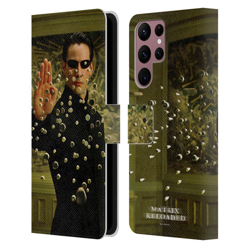 The Matrix Reloaded Key Art Neo 3 Leather Book Wallet Case Cover For Samsung Galaxy S22 Ultra 5G