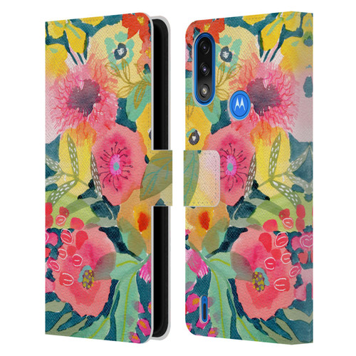 Suzanne Allard Floral Graphics Delightful Leather Book Wallet Case Cover For Motorola Moto E7 Power / Moto E7i Power