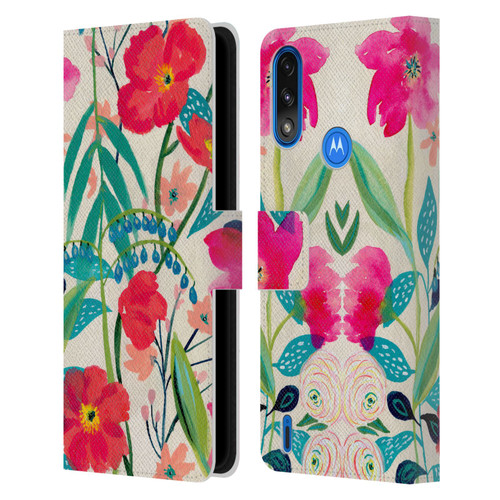 Suzanne Allard Floral Graphics Garden Party Leather Book Wallet Case Cover For Motorola Moto E7 Power / Moto E7i Power