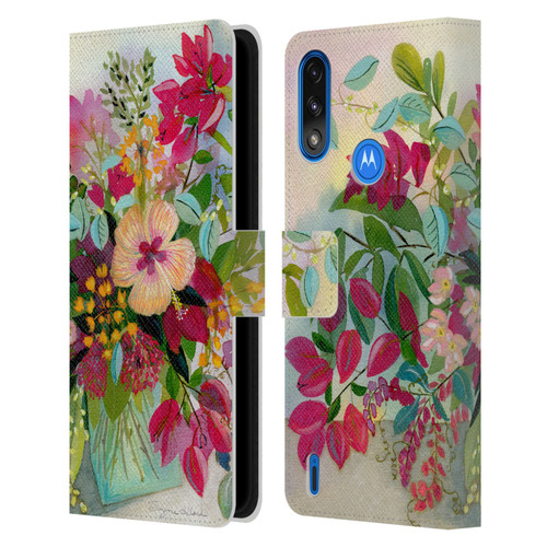 Suzanne Allard Floral Graphics Flamands Leather Book Wallet Case Cover For Motorola Moto E7 Power / Moto E7i Power