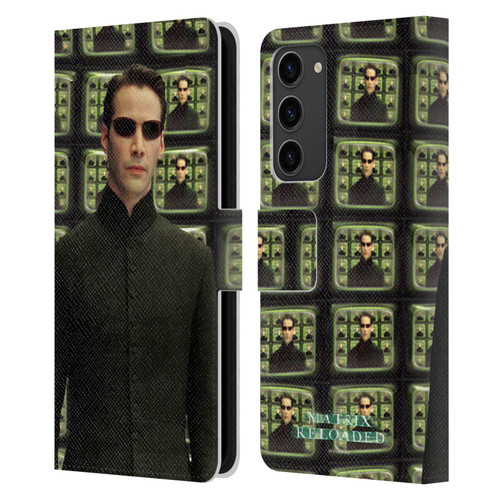 The Matrix Reloaded Key Art Neo 2 Leather Book Wallet Case Cover For Samsung Galaxy S23+ 5G