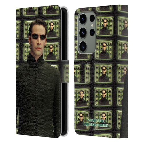 The Matrix Reloaded Key Art Neo 2 Leather Book Wallet Case Cover For Samsung Galaxy S23 Ultra 5G