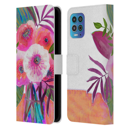 Suzanne Allard Floral Graphics Sunrise Bouquet Purples Leather Book Wallet Case Cover For Motorola Moto G100