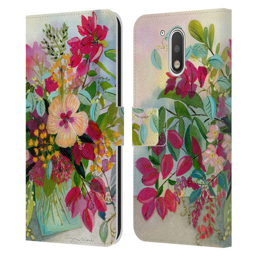 Suzanne Allard Floral Graphics Flamands Leather Book Wallet Case Cover For Motorola Moto G41