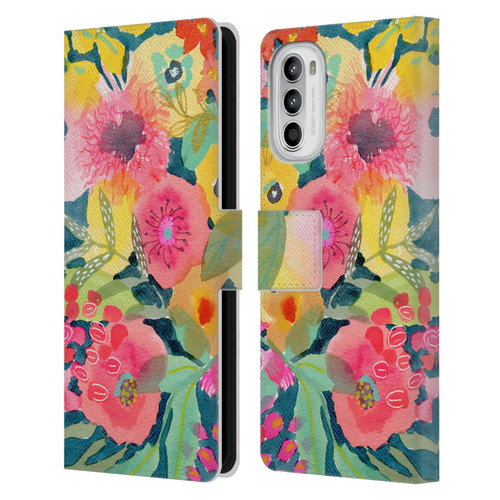 Suzanne Allard Floral Graphics Delightful Leather Book Wallet Case Cover For Motorola Moto G52
