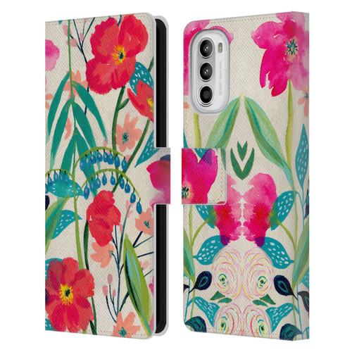 Suzanne Allard Floral Graphics Garden Party Leather Book Wallet Case Cover For Motorola Moto G52