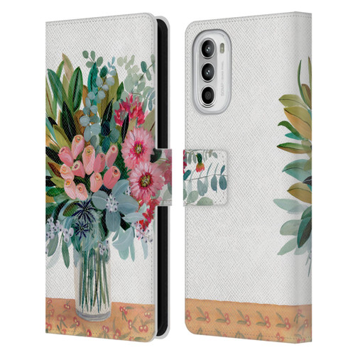 Suzanne Allard Floral Graphics Magnolia Surrender Leather Book Wallet Case Cover For Motorola Moto G52