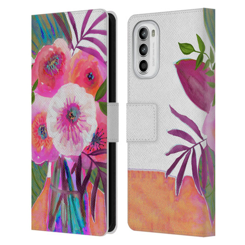 Suzanne Allard Floral Graphics Sunrise Bouquet Purples Leather Book Wallet Case Cover For Motorola Moto G52