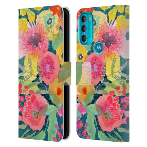 Suzanne Allard Floral Graphics Delightful Leather Book Wallet Case Cover For Motorola Moto G71 5G