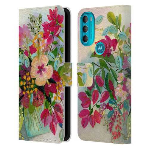 Suzanne Allard Floral Graphics Flamands Leather Book Wallet Case Cover For Motorola Moto G71 5G