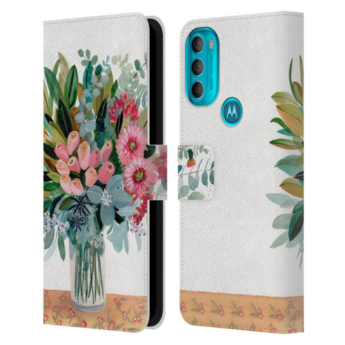 Suzanne Allard Floral Graphics Magnolia Surrender Leather Book Wallet Case Cover For Motorola Moto G71 5G