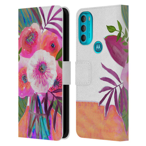 Suzanne Allard Floral Graphics Sunrise Bouquet Purples Leather Book Wallet Case Cover For Motorola Moto G71 5G