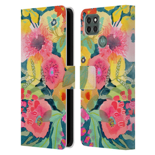 Suzanne Allard Floral Graphics Delightful Leather Book Wallet Case Cover For Motorola Moto G9 Power