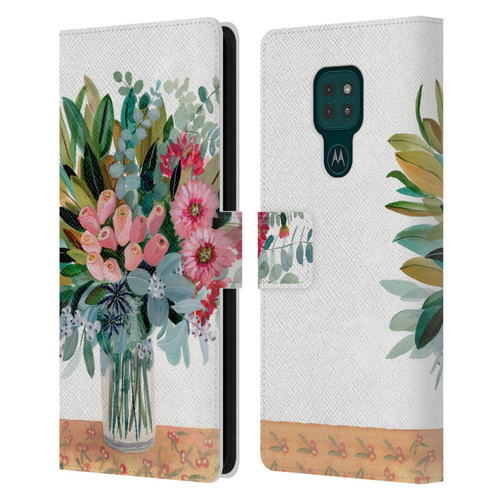 Suzanne Allard Floral Graphics Magnolia Surrender Leather Book Wallet Case Cover For Motorola Moto G9 Play