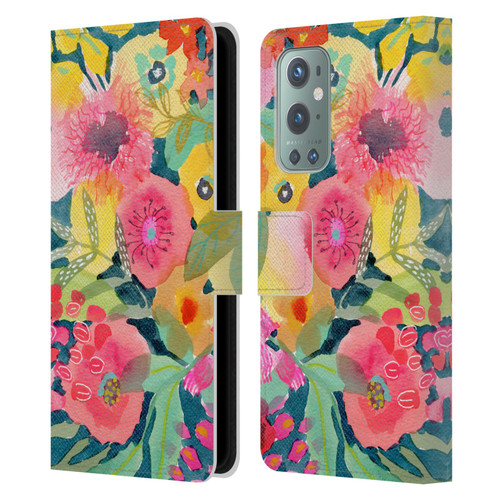Suzanne Allard Floral Graphics Delightful Leather Book Wallet Case Cover For OnePlus 9