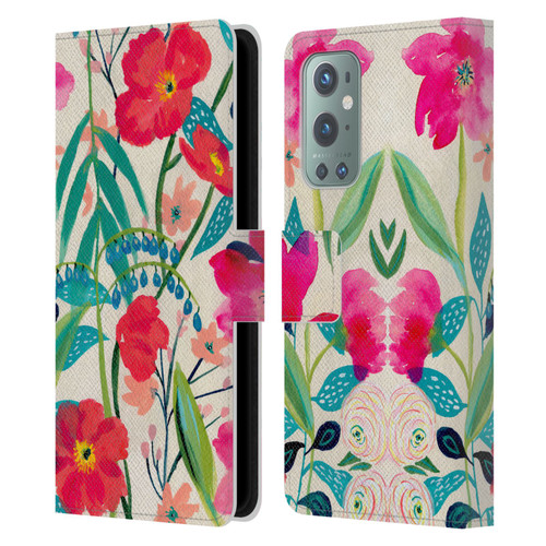 Suzanne Allard Floral Graphics Garden Party Leather Book Wallet Case Cover For OnePlus 9