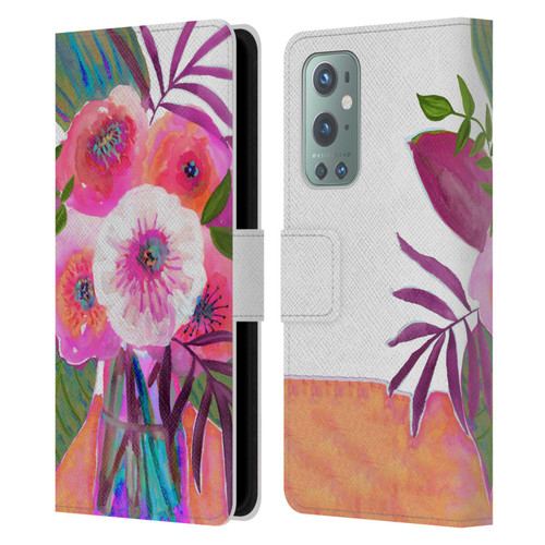 Suzanne Allard Floral Graphics Sunrise Bouquet Purples Leather Book Wallet Case Cover For OnePlus 9