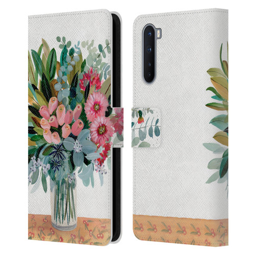 Suzanne Allard Floral Graphics Magnolia Surrender Leather Book Wallet Case Cover For OnePlus Nord 5G