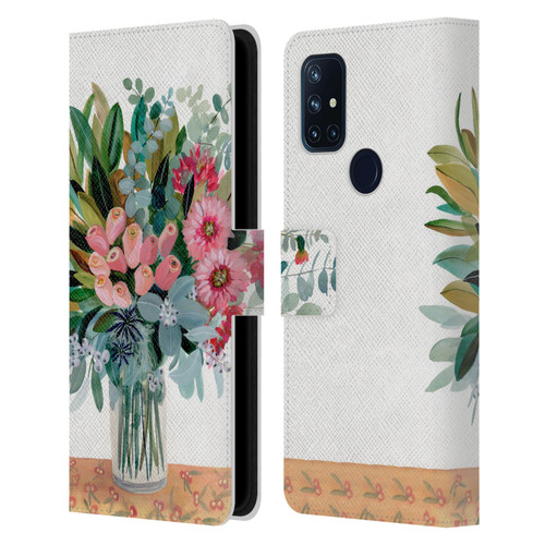 Suzanne Allard Floral Graphics Magnolia Surrender Leather Book Wallet Case Cover For OnePlus Nord N10 5G