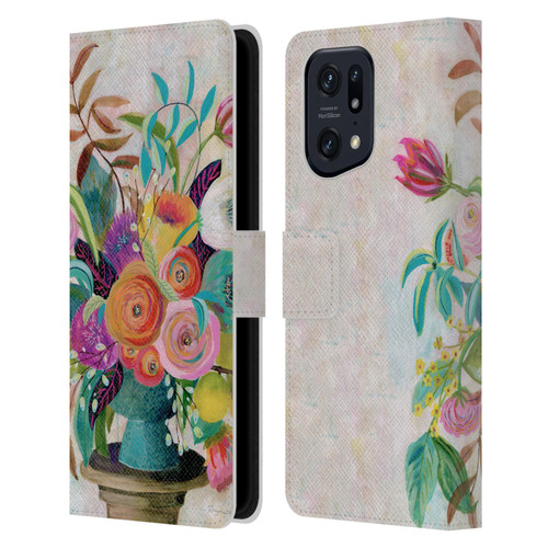 Suzanne Allard Floral Graphics Charleston Glory Leather Book Wallet Case Cover For OPPO Find X5 Pro