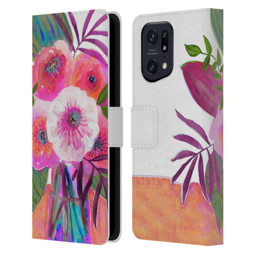 Suzanne Allard Floral Graphics Sunrise Bouquet Purples Leather Book Wallet Case Cover For OPPO Find X5 Pro