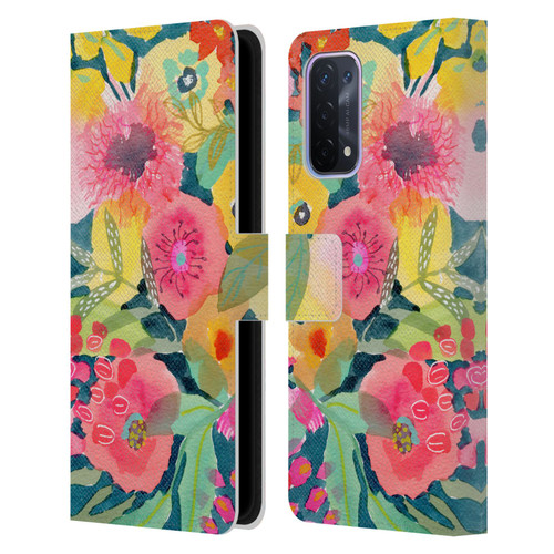 Suzanne Allard Floral Graphics Delightful Leather Book Wallet Case Cover For OPPO A54 5G