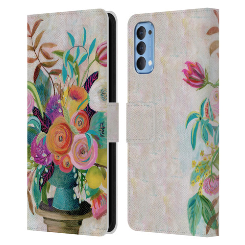 Suzanne Allard Floral Graphics Charleston Glory Leather Book Wallet Case Cover For OPPO Reno 4 5G