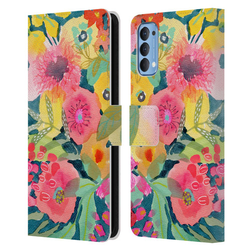 Suzanne Allard Floral Graphics Delightful Leather Book Wallet Case Cover For OPPO Reno 4 5G