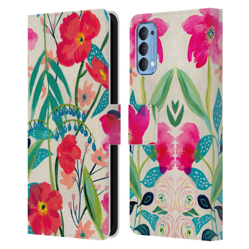 Suzanne Allard Floral Graphics Garden Party Leather Book Wallet Case Cover For OPPO Reno 4 5G