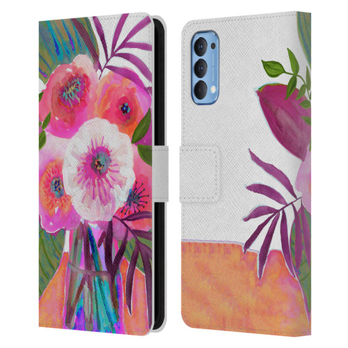 Suzanne Allard Floral Graphics Sunrise Bouquet Purples Leather Book Wallet Case Cover For OPPO Reno 4 5G