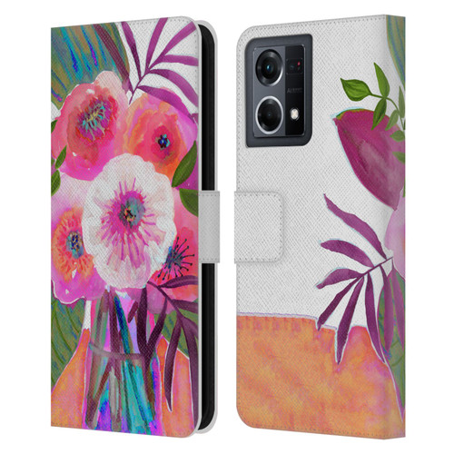 Suzanne Allard Floral Graphics Sunrise Bouquet Purples Leather Book Wallet Case Cover For OPPO Reno8 4G