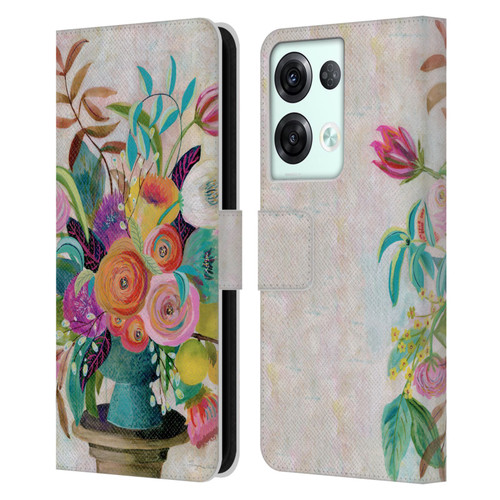 Suzanne Allard Floral Graphics Charleston Glory Leather Book Wallet Case Cover For OPPO Reno8 Pro