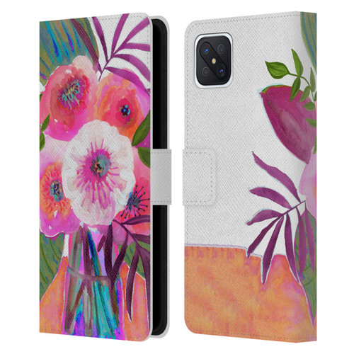 Suzanne Allard Floral Graphics Sunrise Bouquet Purples Leather Book Wallet Case Cover For OPPO Reno4 Z 5G