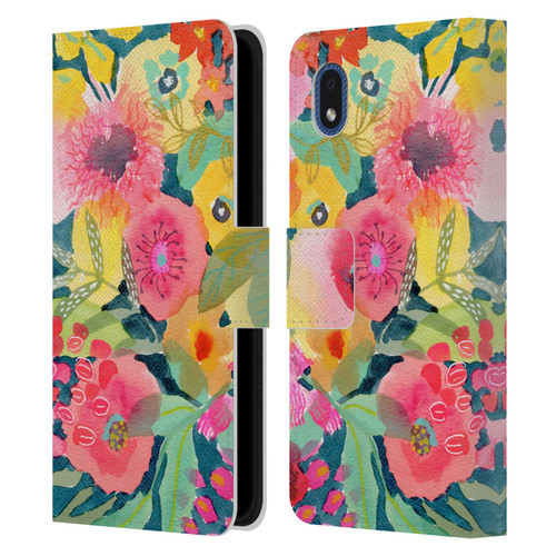 Suzanne Allard Floral Graphics Delightful Leather Book Wallet Case Cover For Samsung Galaxy A01 Core (2020)