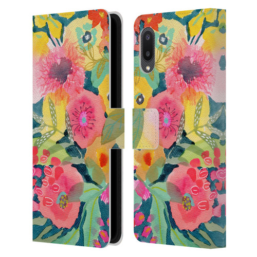 Suzanne Allard Floral Graphics Delightful Leather Book Wallet Case Cover For Samsung Galaxy A02/M02 (2021)
