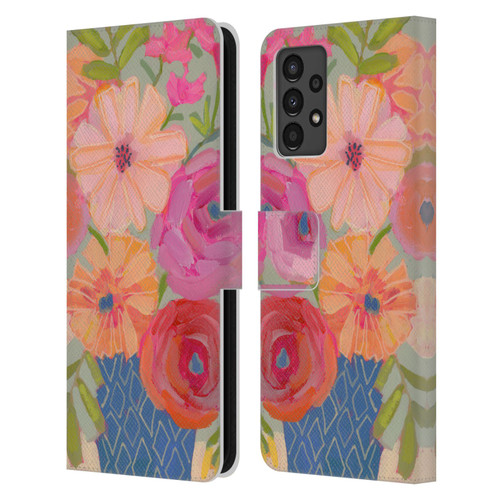 Suzanne Allard Floral Graphics Blue Diamond Leather Book Wallet Case Cover For Samsung Galaxy A13 (2022)