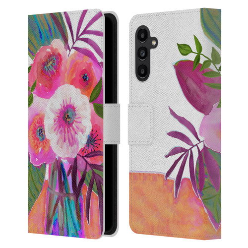 Suzanne Allard Floral Graphics Sunrise Bouquet Purples Leather Book Wallet Case Cover For Samsung Galaxy A13 5G (2021)