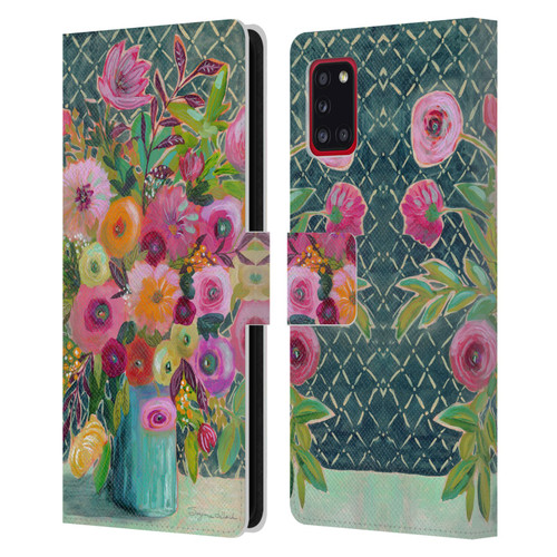 Suzanne Allard Floral Graphics Hope Springs Leather Book Wallet Case Cover For Samsung Galaxy A31 (2020)