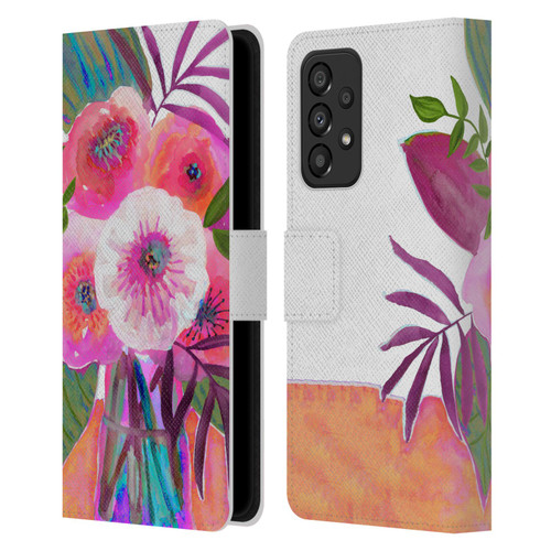 Suzanne Allard Floral Graphics Sunrise Bouquet Purples Leather Book Wallet Case Cover For Samsung Galaxy A33 5G (2022)