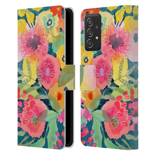 Suzanne Allard Floral Graphics Delightful Leather Book Wallet Case Cover For Samsung Galaxy A52 / A52s / 5G (2021)