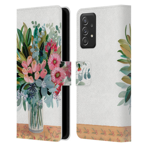 Suzanne Allard Floral Graphics Magnolia Surrender Leather Book Wallet Case Cover For Samsung Galaxy A52 / A52s / 5G (2021)