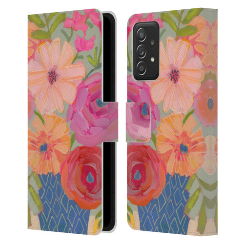 Suzanne Allard Floral Graphics Blue Diamond Leather Book Wallet Case Cover For Samsung Galaxy A53 5G (2022)