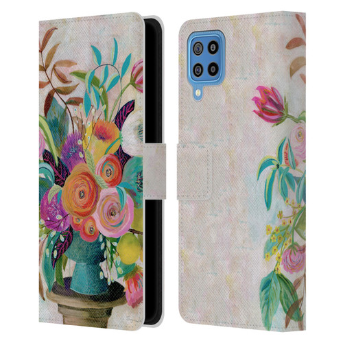 Suzanne Allard Floral Graphics Charleston Glory Leather Book Wallet Case Cover For Samsung Galaxy F22 (2021)