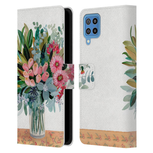 Suzanne Allard Floral Graphics Magnolia Surrender Leather Book Wallet Case Cover For Samsung Galaxy F22 (2021)