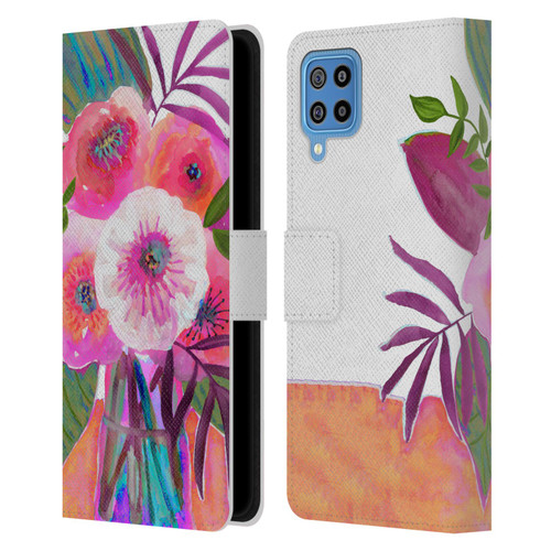 Suzanne Allard Floral Graphics Sunrise Bouquet Purples Leather Book Wallet Case Cover For Samsung Galaxy F22 (2021)