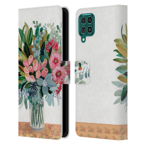 Suzanne Allard Floral Graphics Magnolia Surrender Leather Book Wallet Case Cover For Samsung Galaxy F62 (2021)