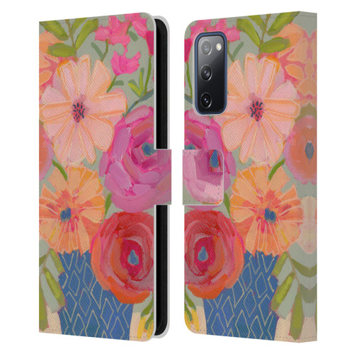 Suzanne Allard Floral Graphics Blue Diamond Leather Book Wallet Case Cover For Samsung Galaxy S20 FE / 5G